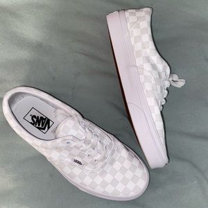 White Checkered Vans